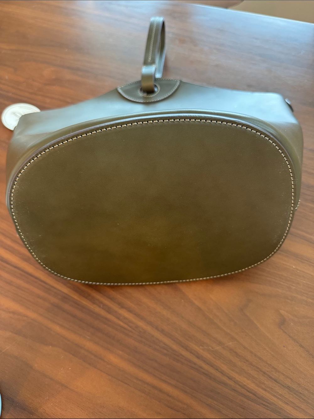 Boldrini Selleria Olive Leather Rigid Bucket Bag Made in Italy NWT - Picture 12 of 14